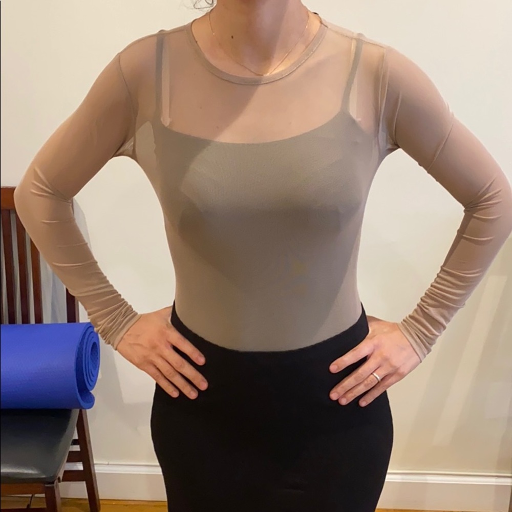 Nude sheer bodysuit